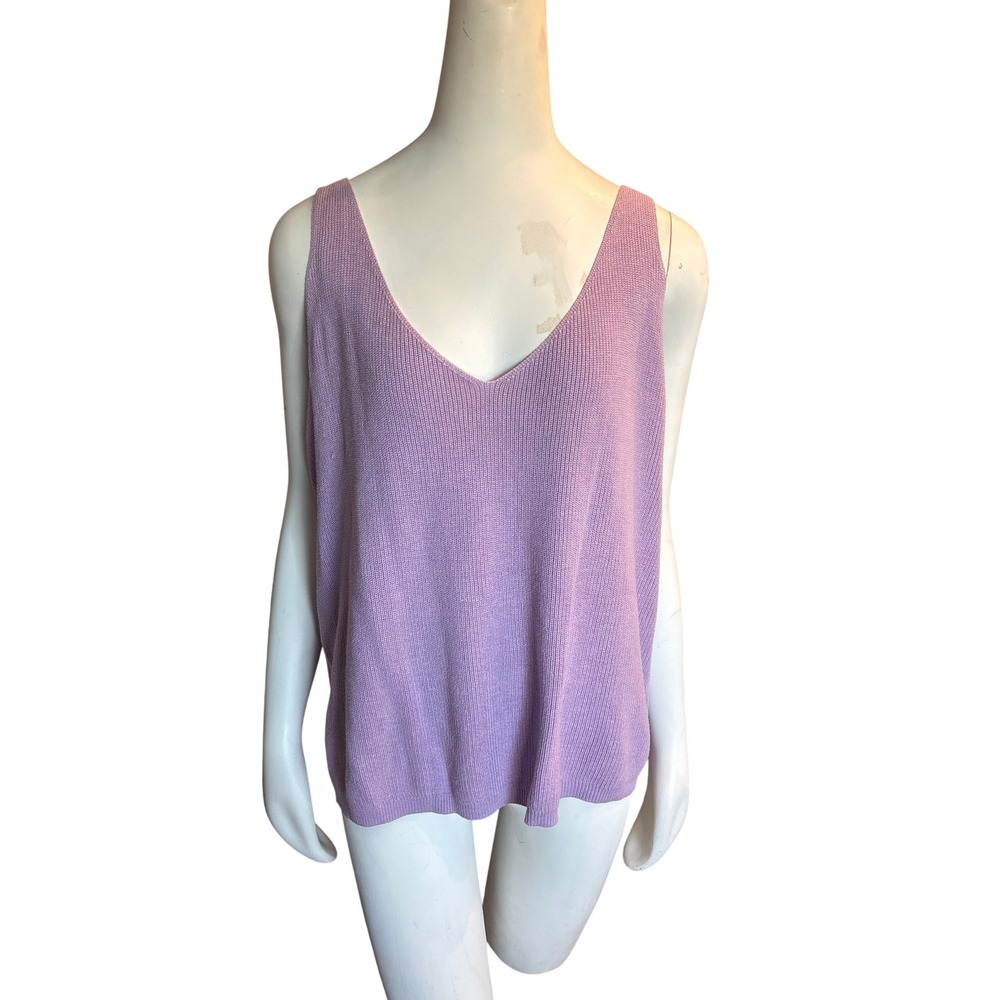 Vero Moda Lavender Purple V-Neck Ribbed Knit Tank Top Plus Size 3X